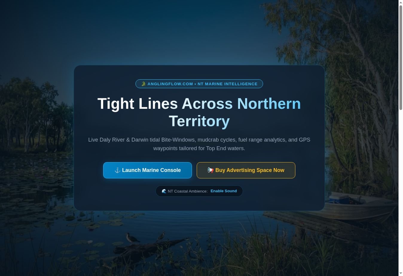 AnglingFlow Northern Territory fishing website index page